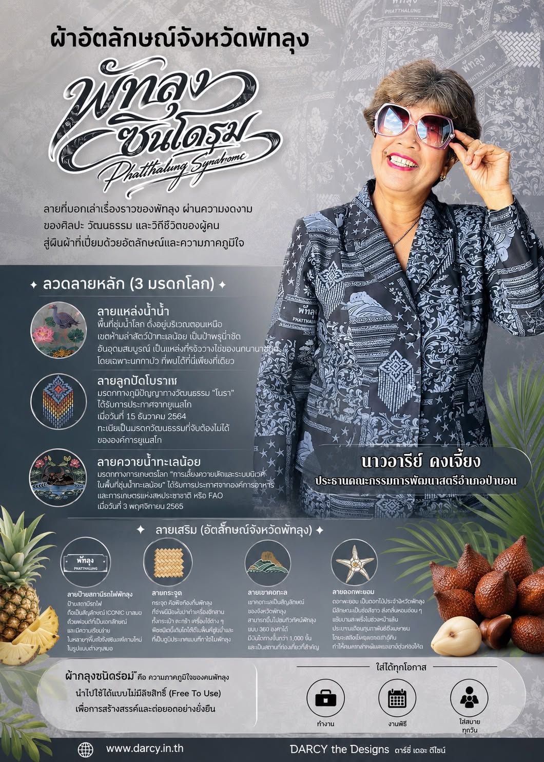 อำเภอป่าบอน ร่วมสืบสานภูมิปัญญา ส่งเสริมอัตลักษณ์ท้องถิ่น และสนับสนุนผ้าทอ ผ้าพื้นถิ่นของจังหวัดพัทลุง ด้วยการ “สวมใส่ผ้าลายอัตลักษณ์จังหวัดพัทลุง” 